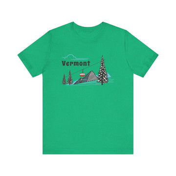 Vermont T-Shirt - Retro Ski Mountain Gondola Unisex Vermont Shirt - 0