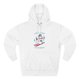 Premium Lake Tahoe, California Skiing Snowman Hoodie