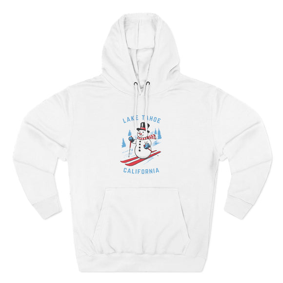 Premium Lake Tahoe, California Skiing Snowman Hoodie