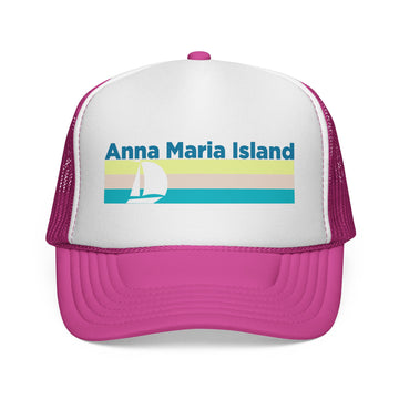 Buy pink Anna Maria Island, Florida Retro Sailboat Trucker Hat