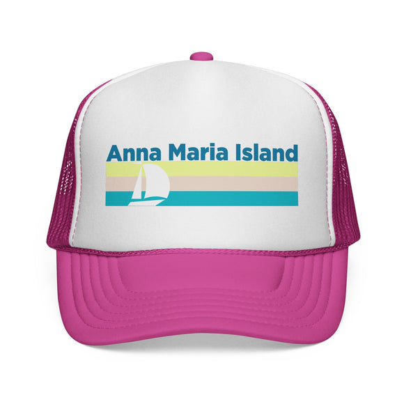 Anna Maria Island, Florida Retro Sailboat Trucker Hat