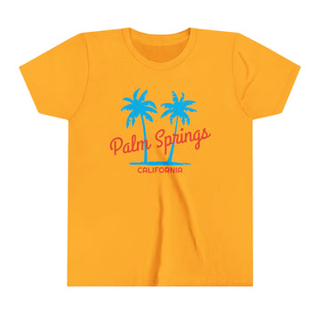Buy gold Palm Springs, California Youth Shirt - Retro Palm Tree Palm Springs Kid's T-Shirt