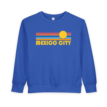 Mexico City, Mexico Toddler Sweatshirt - Retro Sun Mexico City Toddler Crewneck Sweatshirt - 0