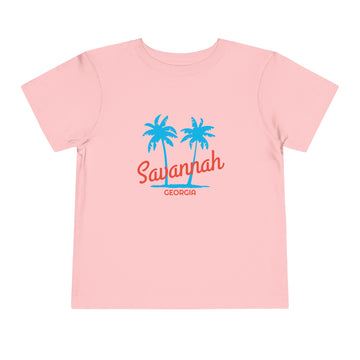 Buy pink Savannah, Georgia Toddler T-Shirt - Retro Palm Tree Toddler Savannah Shirt