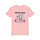 Pennsylvania Yeti Snowboard Youth Tee - Kids Skiing Shirt-5