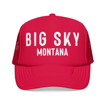 Buy red Big Sky, Montana Trucker Hat - Foam Big Sky Cap