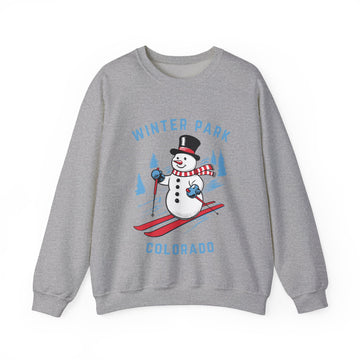 Buy sport-grey Winter Park, Colorado Sweatshirt - Ski Snowman Graphic Crewneck