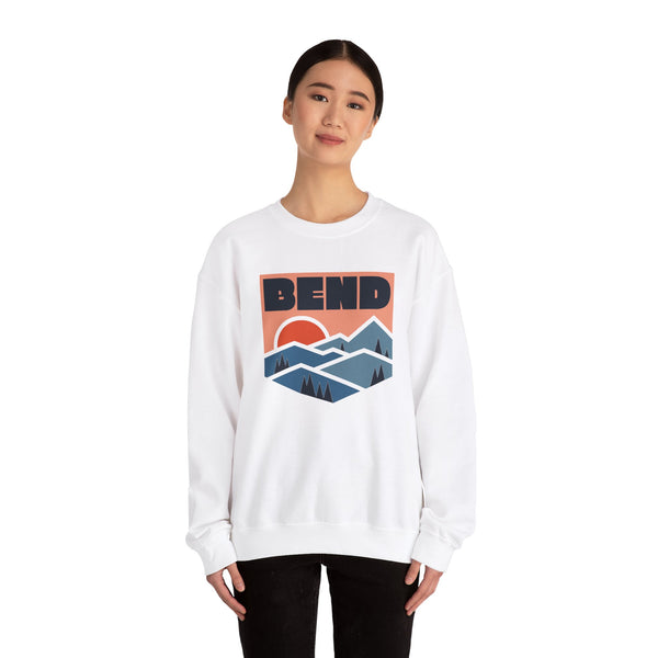 Bend, Oregon Sweatshirt Retro Mountains, Bend Unisex Graphic Crewneck
