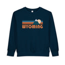 Wyoming Toddler Sweatshirt - Retro Mountain Wyoming Toddler Crewneck Sweatshirt-5