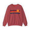 Wisconsin Sweatshirt Retro Sun Unisex - Vintage Wisconsin Inspired Warm Pullover Jumper