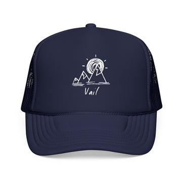 Buy dark-navy Vail, Colorado Trucker Hat - Foam Mountain Cap