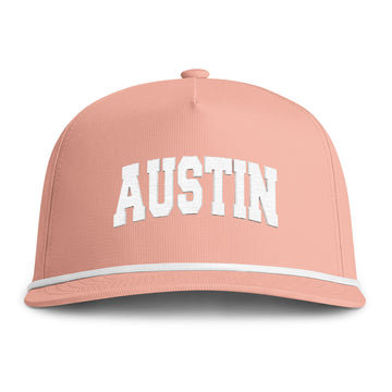 Buy peachy Austin, Texas Embroidered Rope Hat - Vintage Sunwashed Rope Cap, Comfort Colors