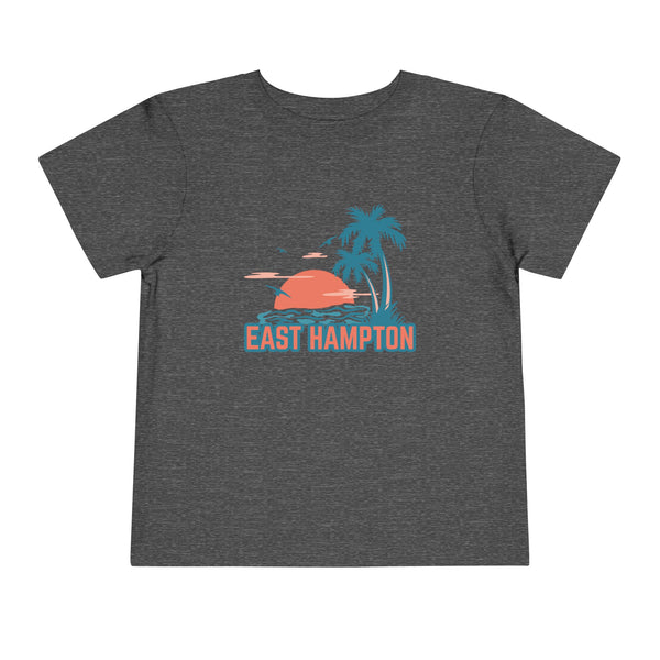 East Hampton, New York Toddler T-Shirt - Retro Palm Tree Toddler East Hampton Shirt