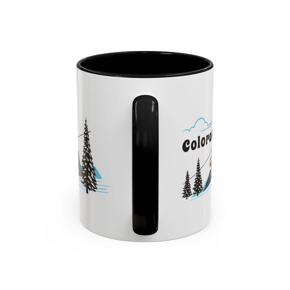 Colorado Retro Snow Skiing Mountain 11 oz Mug, Ski Lodge Decor Coffee Cup, Mountain Gondola Lover Gift, Retro Skiing Mug
