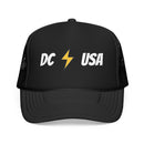 Washington, DC Retro Trucker Hat - Lightning Foam Cap - Lightning Black-1
