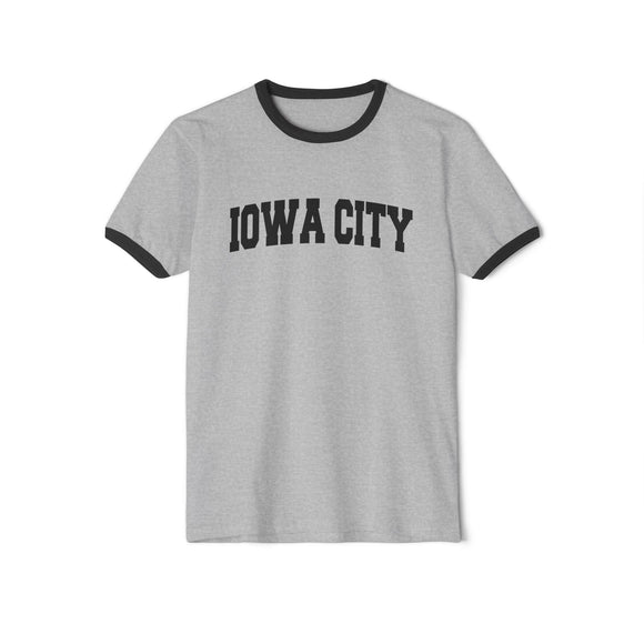Iowa City, Iowa Cotton Ringer Graphic Tee - Unisex Iowa City T Shirt, Vintage Style Tee, Men's/Women's Tee