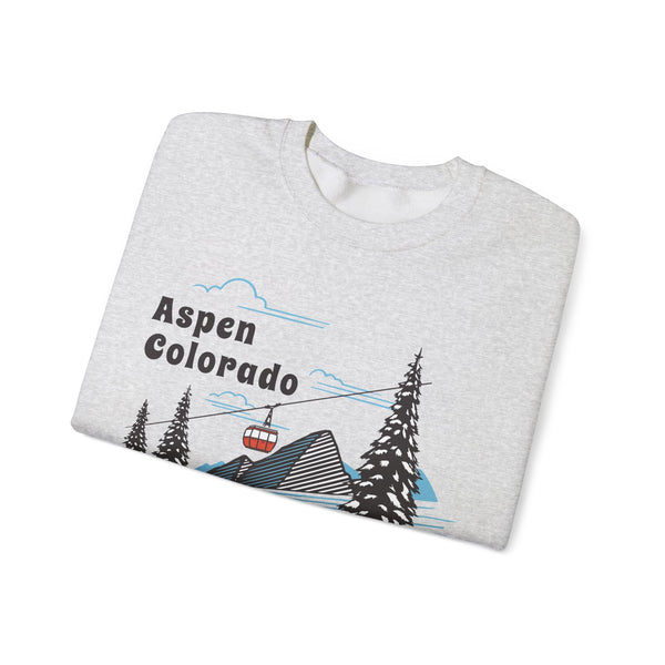 Aspen, Colorado Sweatshirt - Unisex Retro Ski Mountain Gondola Aspen Sweatshirt