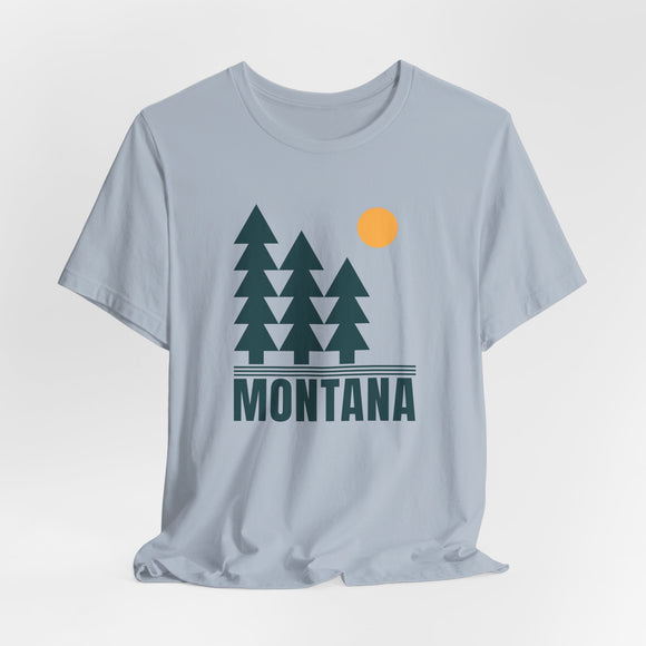 Montana T Shirt - Retro Trees Montana Tee