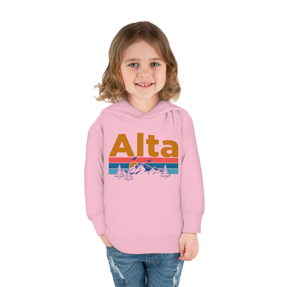 Alta Toddler Hoodie - Retro Mountain Sun Unisex Alta Toddler Sweatshirt