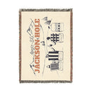 Jackson Hole, Wyoming Ski Town Throw Blanket | Mountain Woven Blanket-3