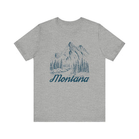 Buy athletic-heather Montana Graphic Tee - Mountain Illustration Montana T Shirt
