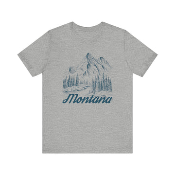 Buy athletic-heather Montana Graphic Tee - Mountain Illustration Montana T Shirt