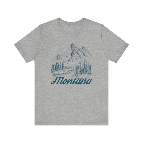 Montana Graphic Tee - Mountain Illustration Montana T Shirt