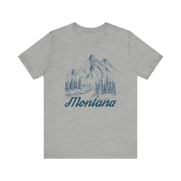 Montana Graphic Tee - Mountain Illustration Montana T Shirt