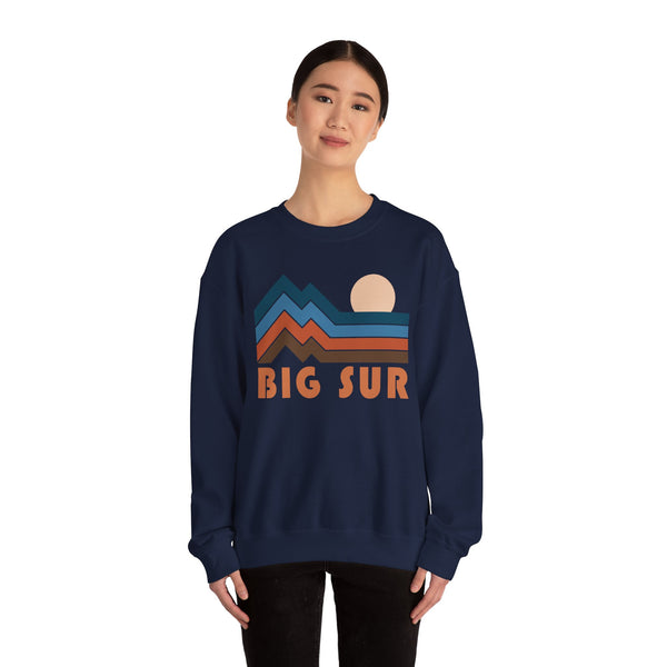 Big Sur, California Sweatshirt Retro Mountains, Big Sur Unisex Graphic Crewneck