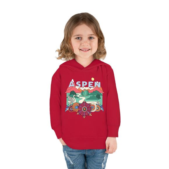 Aspen, Colorado Toddler Hoodie - Boho Mountain Unisex Aspen Toddler Sweatshirt