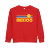 Mexico Toddler Sweatshirt - Retro Sun Mexico Toddler Crewneck Sweatshirt