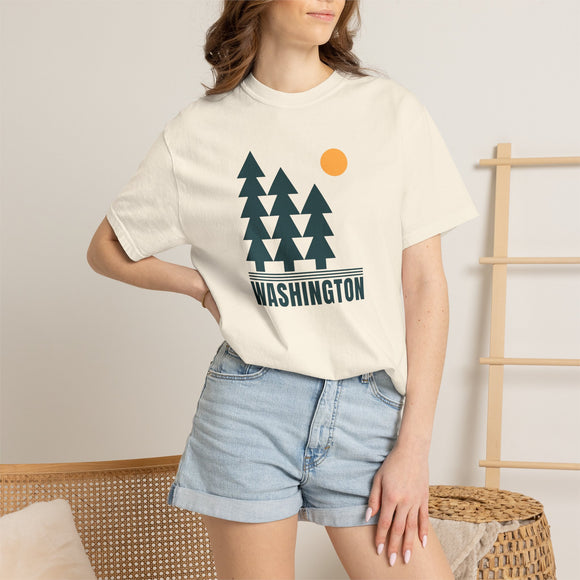 Washington T Shirt, Comfort Colors Cotton 100% Cotton Trees Tee