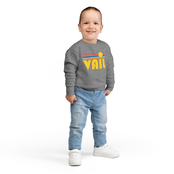 Vail, Colorado Toddler Sweatshirt - Retro Sun Vail Toddler Crewneck Sweatshirt