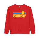 Cardif, California Toddler Sweatshirt - Retro Sun Cardif Toddler Crewneck Sweatshirt-6