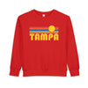 Tampa, Florida Toddler Sweatshirt - Retro Sun Tampa Toddler Crewneck Sweatshirt