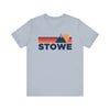Retro Stowe, Vermont T-shirt, Mountain Tee, Vintage Stowe Unisex Jersey Shirt, Outdoor Hiking Apparel