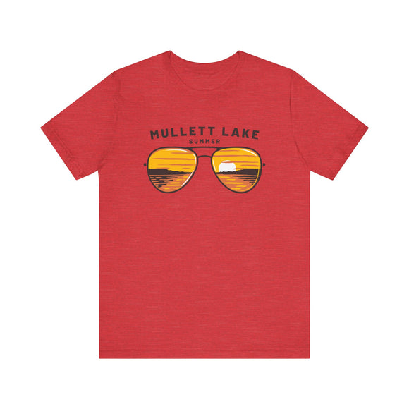 Mullett Lake, Michigan T Shirt - Sunglasses Lake Graphic Tee