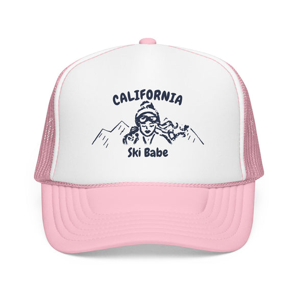 California Ski Babe Trucker Hat — Foam Mesh Cap