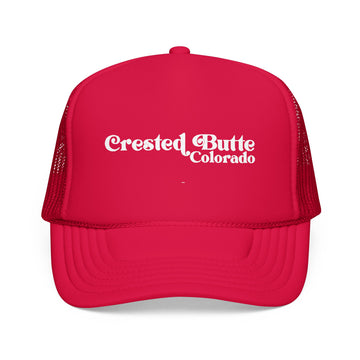 Buy red Crested Butte, Colorado Trucker Hat - Foam Crested Butte Cap