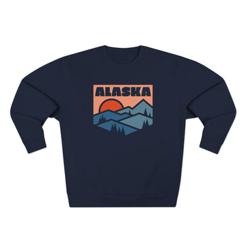 Buy navy Premium Alaska Mountain Graphic Sweatshirt