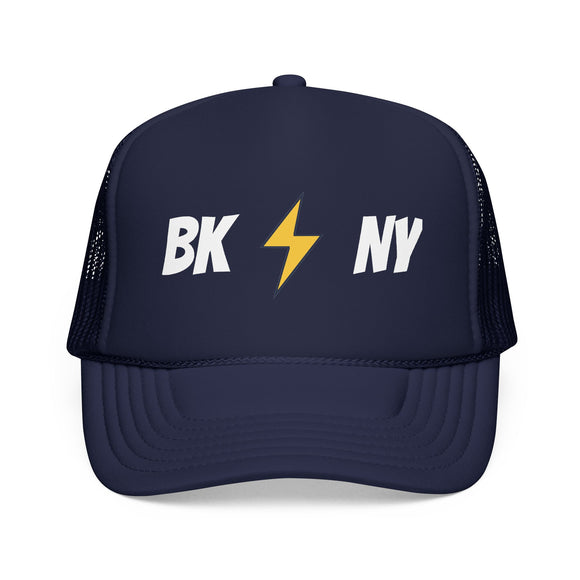 Brooklyn, New York Retro Trucker Hat - Lightning Foam Cap