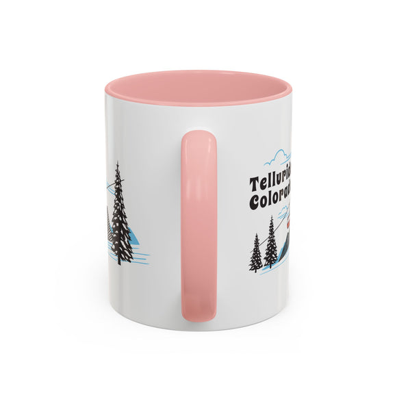Telluride, Colorado Retro Snow Skiing Mountain 11 oz Mug, Ski Lodge Decor Coffee Cup, Mountain Gondola  Lover Gift, Retro Skiing Mug