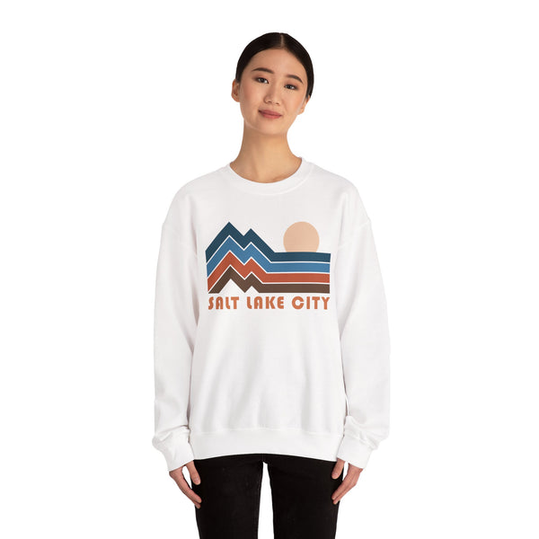 Salt Lake City, Utah Sweatshirt Retro Mountains, Salt Lake City Unisex Graphic Crewneck