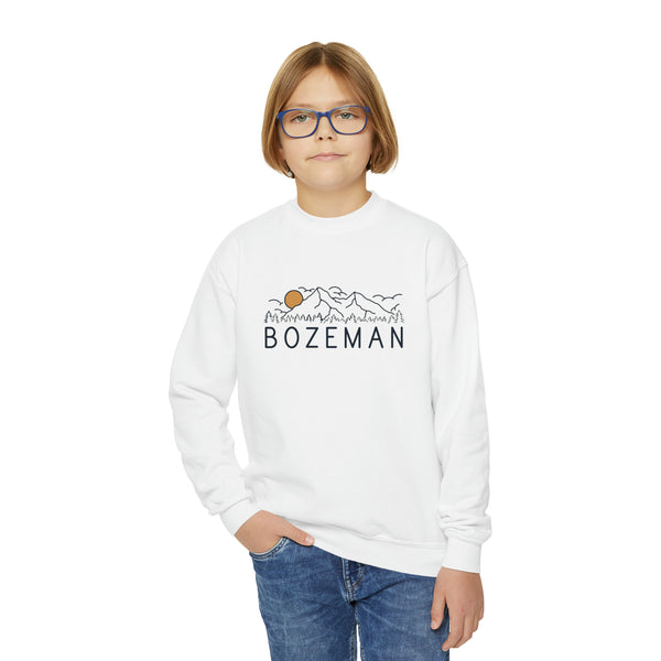 Bozeman, Montana Youth Sweatshirt - Unisex Kid's Bozeman Crewneck Sweatshirt