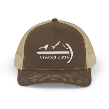 Buy brown-khaki Crested Butte, Colorado Snapback Trucker Cap - Embroidered Crested Butte Hat