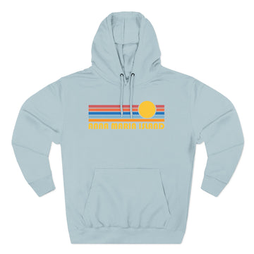 Buy blue-mist Anna Maria Island, Florida Hoodie - Retro Sun Unisex Sweatshirt
