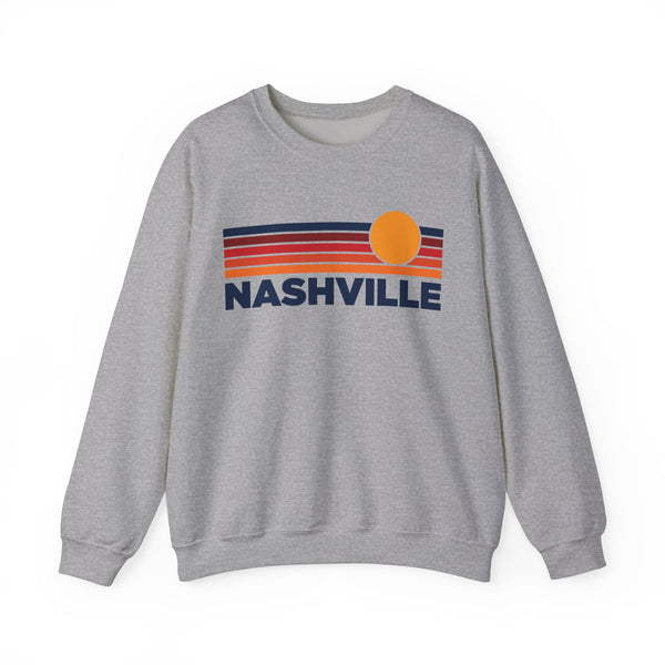 Nashville, Tennessee Sweatshirt Retro Sun Unisex - Nashville Vintage Inspired Warm Pullover Jumper