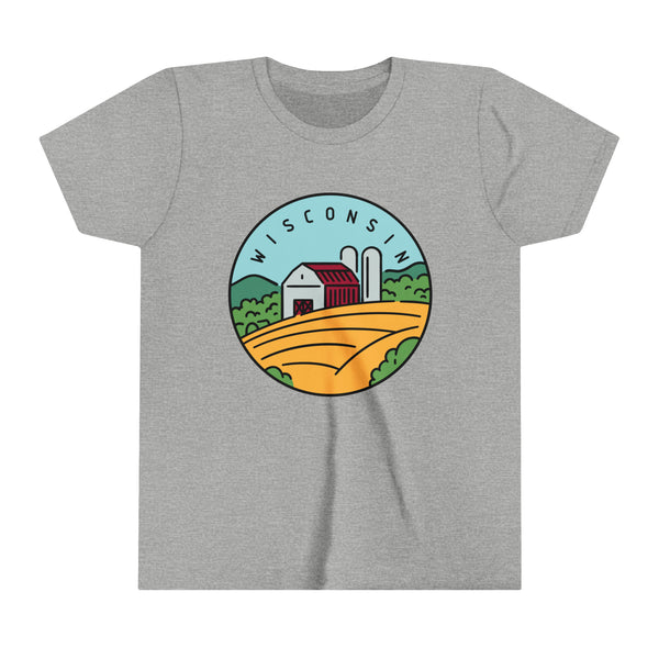 Wisconsin Youth T-Shirt - Unisex Kids Wisconsin Shirt