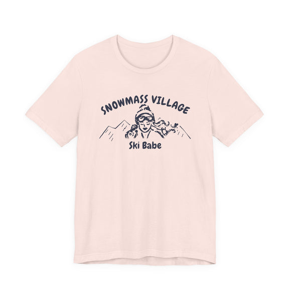 Snowmass Village, Colorado Ski Babe T‑Shirt - Retro Skiing Graphic Tee