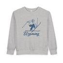 Wyoming Toddler Sweatshirt - Vintage Ski Wyoming Toddler Crewneck Sweatshirt-2